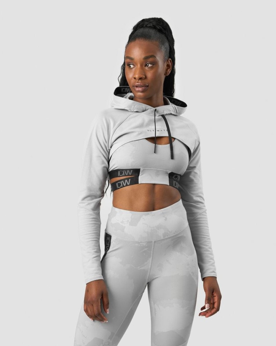 Dam ICIW Langarmat | Ultimate Training Cropped Hoodie Light Grey