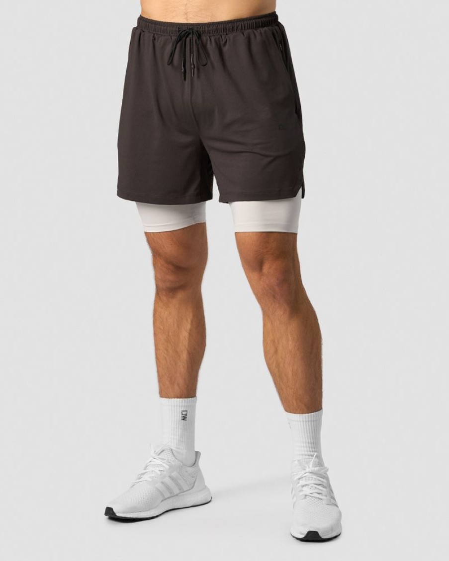 Herr ICIW Shorts | Stride 2-In-1 Shorts Men Charcoal