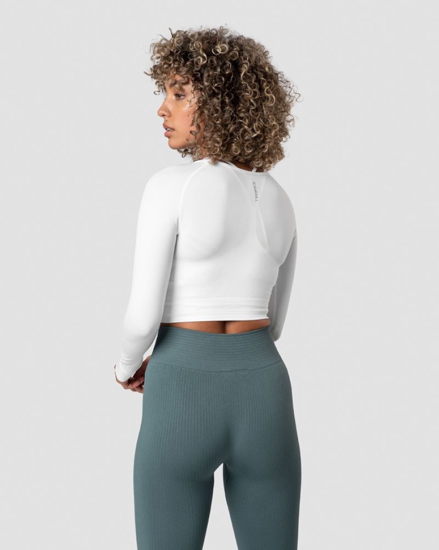 Dam ICIW Seamless | Define Seamless Ls Crop Top White Wmn