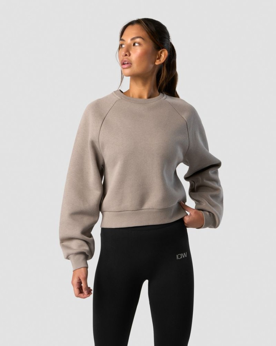 Dam ICIW Langarmat | Everyday Cropped Crewneck Greige