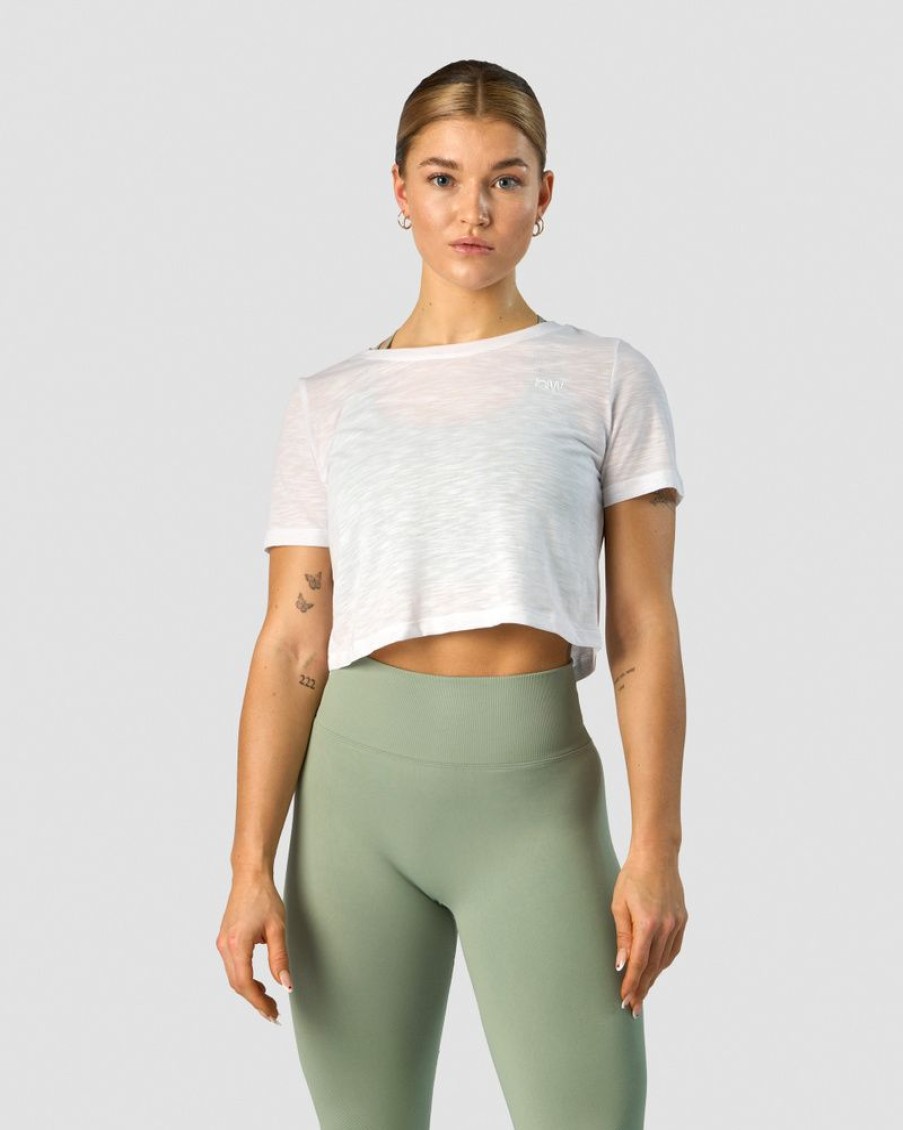 Dam ICIW T-Shirts | Premium Crop Top White Wmn