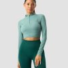 Dam ICIW Seamless | Define Cropped 1/4 Zip Mineral Green