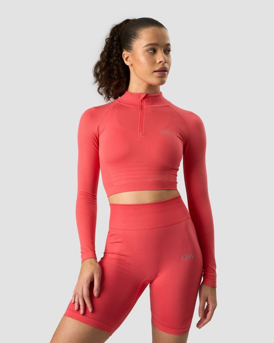 Dam ICIW Langarmat | Define Cropped 1/4 Zip Coral