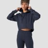 Dam ICIW Langarmat | Stride Cropped Hoodie Wmn Navy