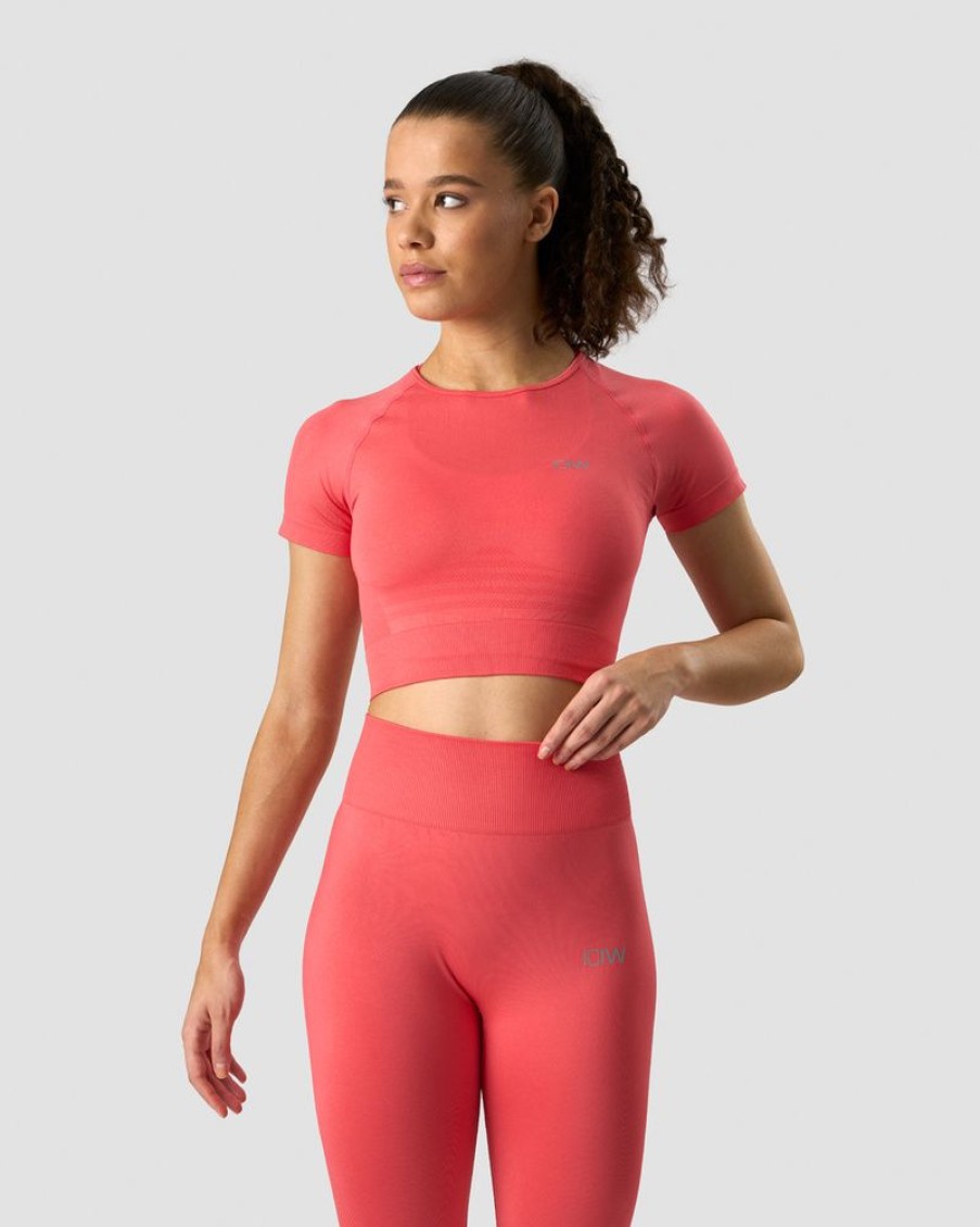 Dam ICIW Seamless | Define Seamless Cropped T-Shirt Coral