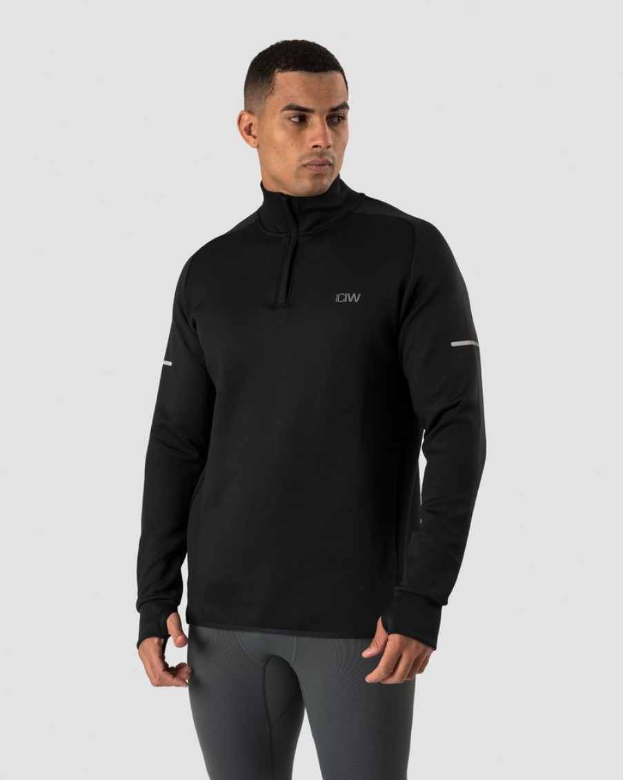 Herr ICIW Langarmat | Mercury 1/4 Zip Crewneck Black