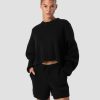 Dam ICIW Langarmat | Soft Knit Oversized Cropped Crewneck Black