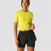 Dam ICIW T-Shirts | Charge Cropped Mid Sleeve Wmn Acid Yellow