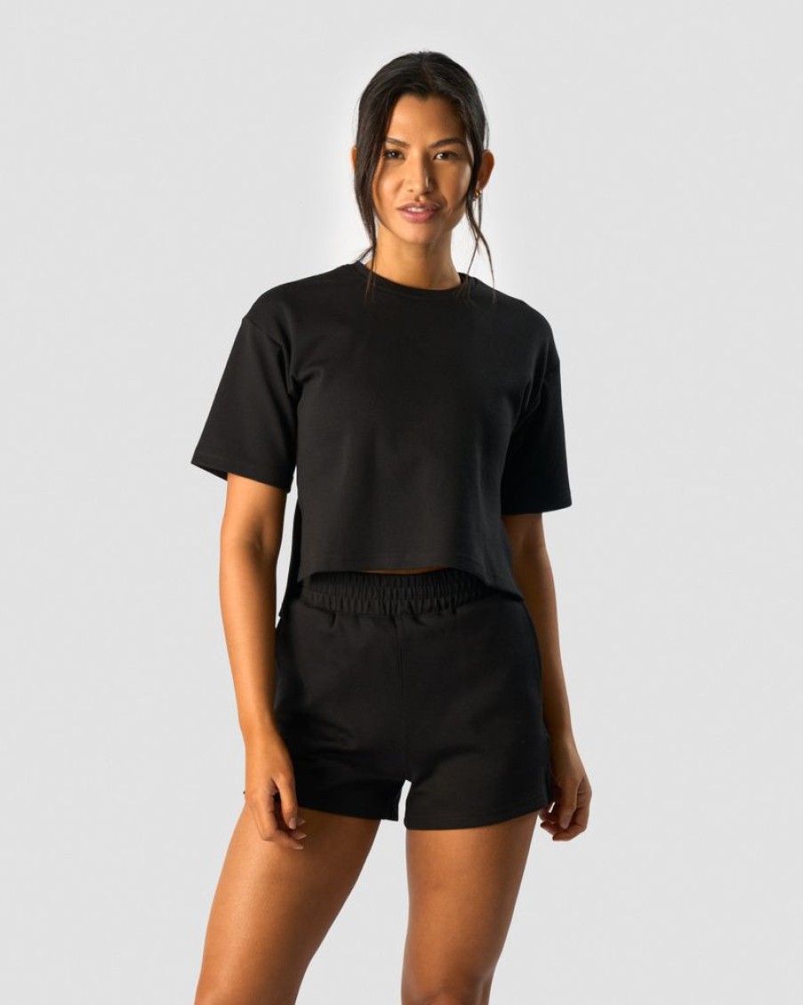 Dam ICIW T-Shirts | Revive Heavy Cropped T-Shirt Wmn Black