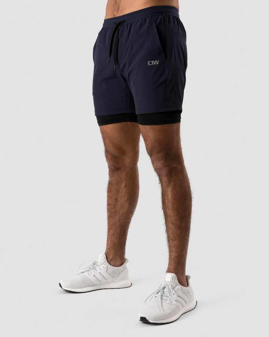 Herr ICIW Shorts | Workout 2-In-1 Shorts Navy