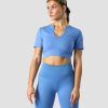 Dam ICIW Seamless | Ribbed Define Seamless Cropped T-Shirt Pacific Blue