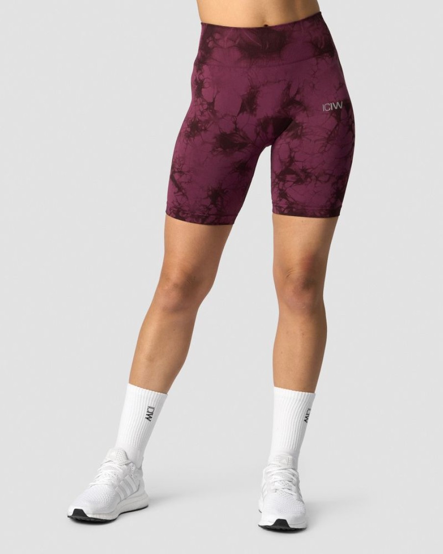 Dam ICIW Seamless | Define Seamless Tie Dye Biker Shorts Burgundy