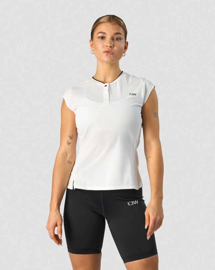 Dam ICIW T-Shirts | Training Pique Polo White/Black Wmn