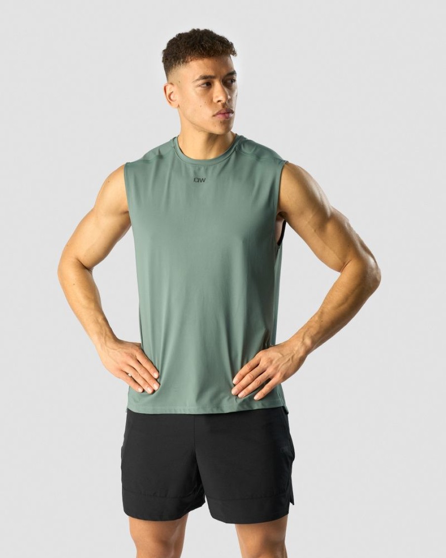 Herr ICIW T-Shirts | Charge Sleeveless T-Shirt Men Sea Green