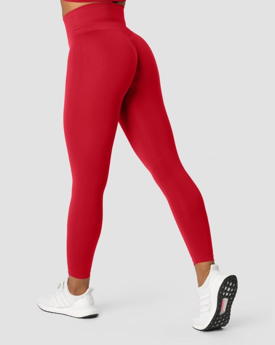 Dam ICIW Tights & Leggings | Define Seamless Scrunch Tights Red