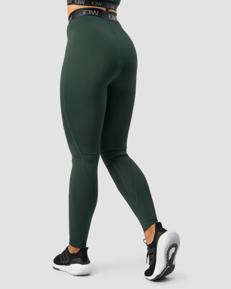 Dam ICIW Tights & Leggings | Ultimate Training V-Shape Tights Deep Green