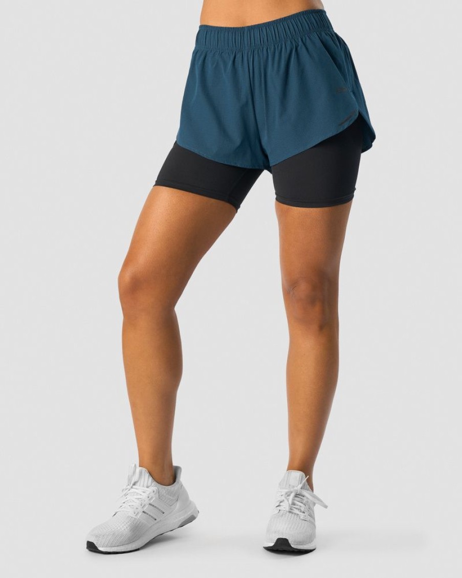 Dam ICIW Shorts | Charge 2-In-1 Shorts Wmn Teal