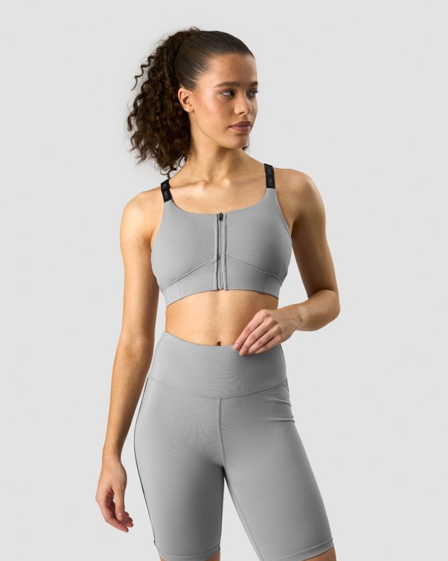 Dam ICIW Sport-Bh | Ultimate Training Zipper Sports Bra Grey