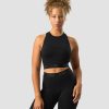 Dam ICIW Seamless | Define Seamless Logo Cropped Tank Top Black