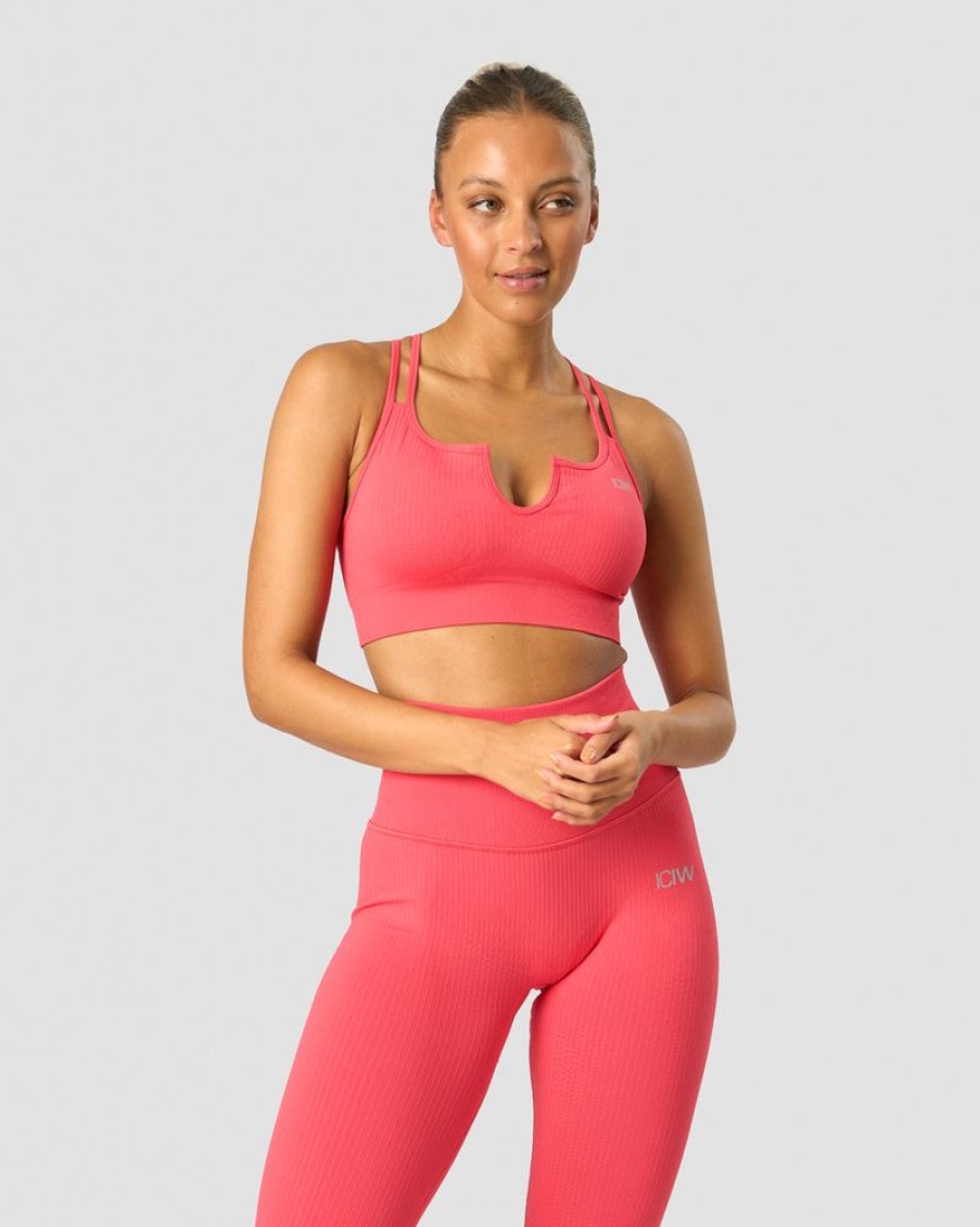 Dam ICIW Sport-Bh | Ribbed Define Seamless Strappy Bra Coral Red