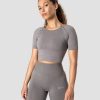 Dam ICIW Seamless | Define Seamless Cropped T-Shirt Taupe Melange Wmn