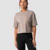 Dam ICIW T-Shirts | Everyday Cotton Cropped T-Shirt Greige