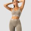 Dam ICIW Sport-Bh | Define Seamless Logo Scrunch Sports Bra Taupe