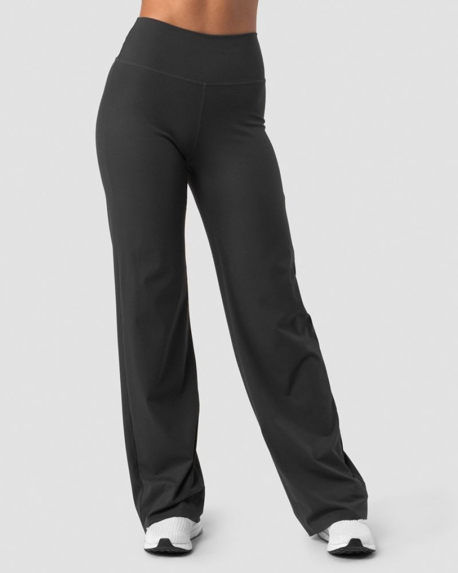 Dam ICIW Byxor | Nimble Straight Leg Pants Dark Grey