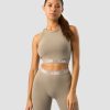 Dam ICIW Seamless | Define Seamless Logo Cropped Tank Top Taupe