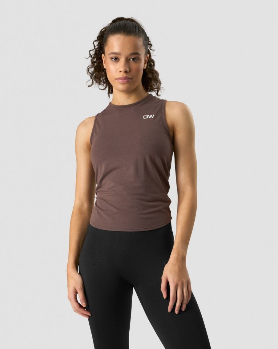 Dam ICIW Traningslinnen | Empowering Open Back Tank Chestnut Brown