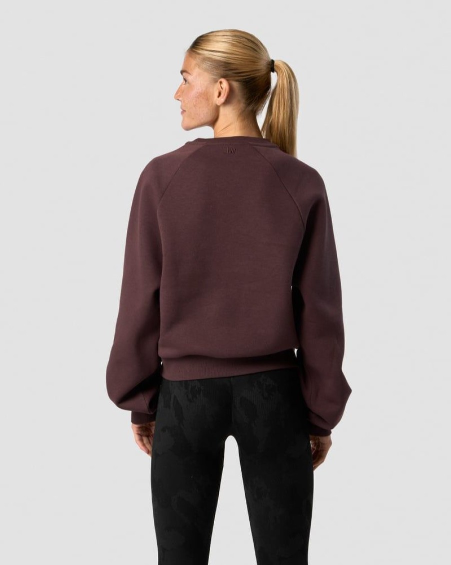 Dam ICIW Langarmat | Everyday Cropped Crewneck Burgundy