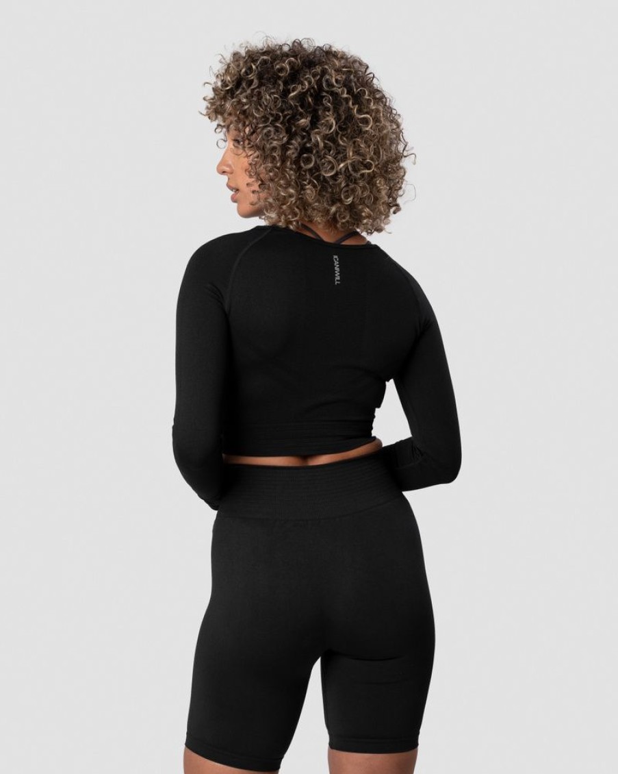 Dam ICIW Seamless | Define Seamless Ls Crop Top Black Wmn