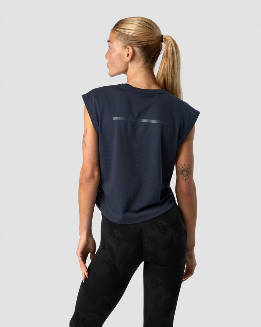 Dam ICIW Traningslinnen | Stride Cropped Tank Wmn Navy