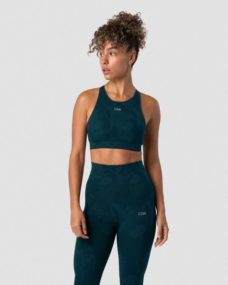 Dam ICIW Sport-Bh | Camo Seamless Sports Bra Dk Teal