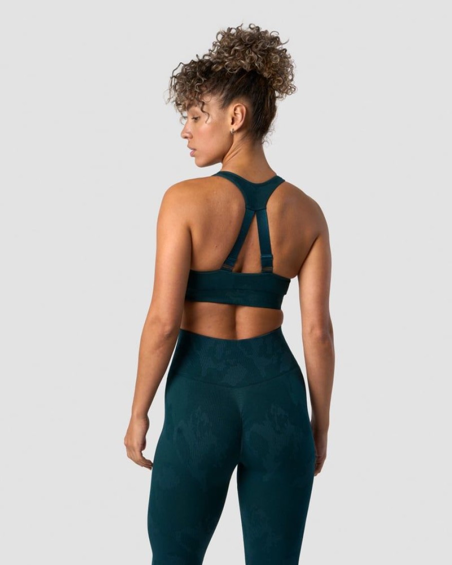 Dam ICIW Sport-Bh | Camo Seamless Sports Bra Dk Teal