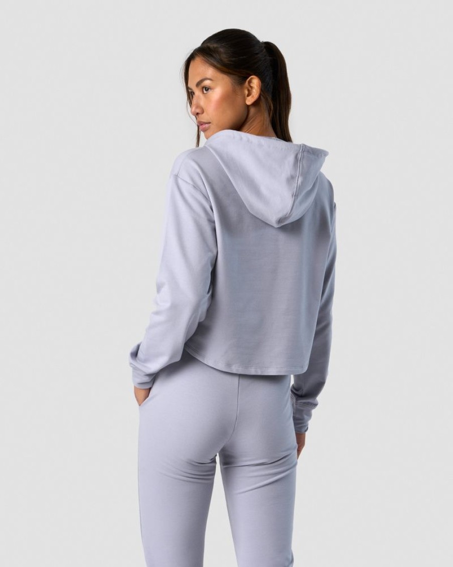 Dam ICIW Langarmat | Stride Cropped Hoodie Wmn Light Blue