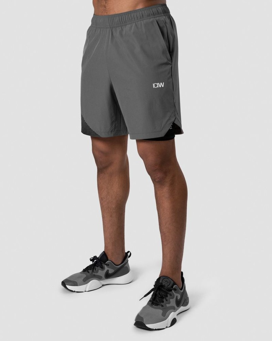 Herr ICIW Shorts | Smash Padel 2-In-1 Shorts Dark Grey/Black Men