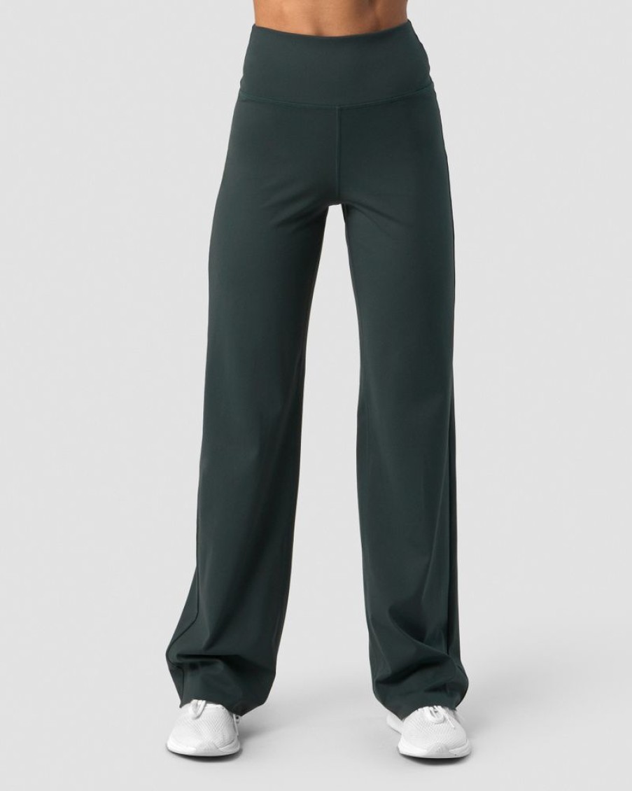 Dam ICIW Byxor | Nimble Straight Leg Pants Dark Green