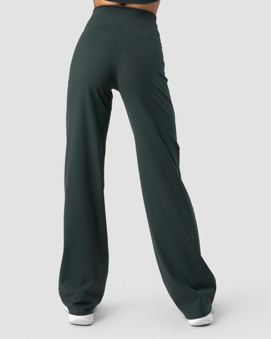 Dam ICIW Byxor | Nimble Straight Leg Pants Dark Green