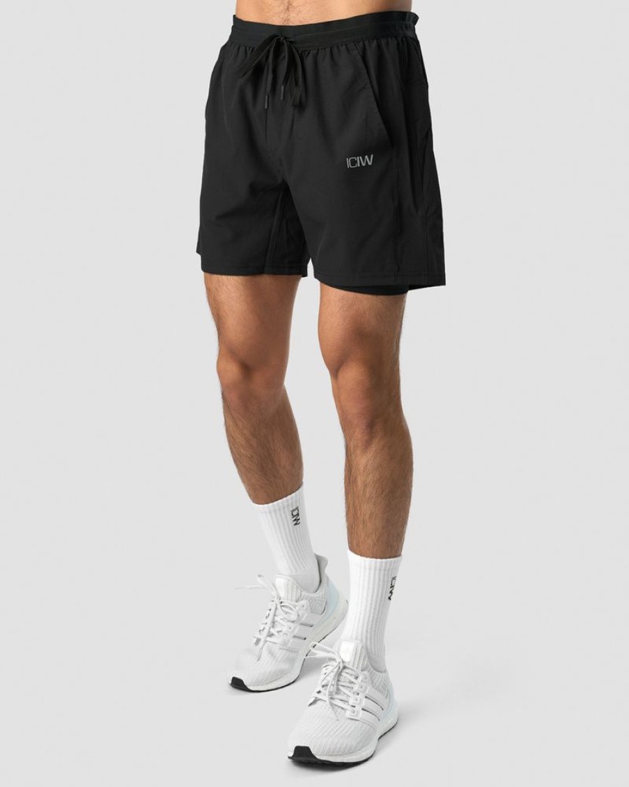 Herr ICIW Shorts | Workout 2-In-1 Shorts Black Men