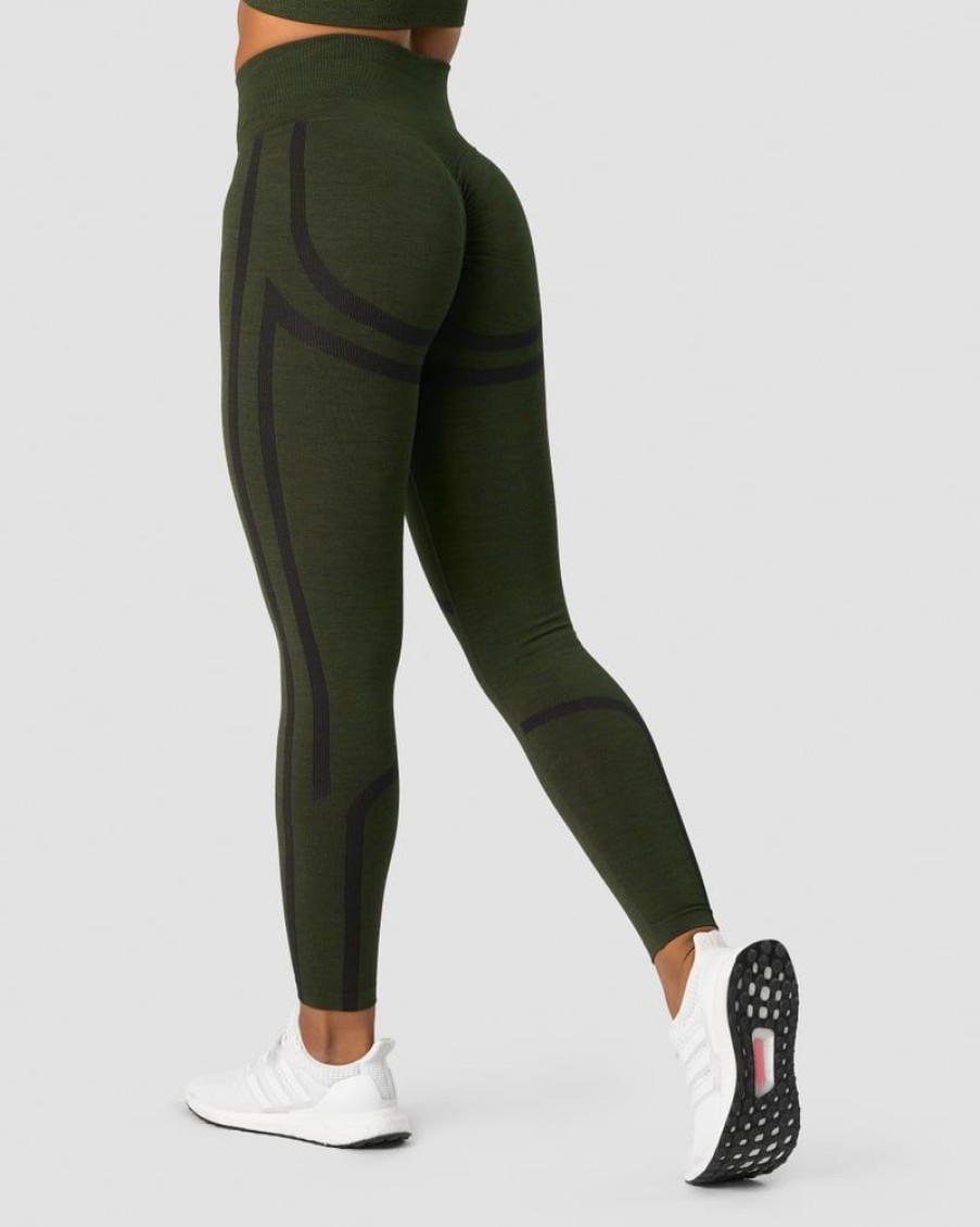 Dam ICIW Tights & Leggings | Rush Seamless Tights Dark Green