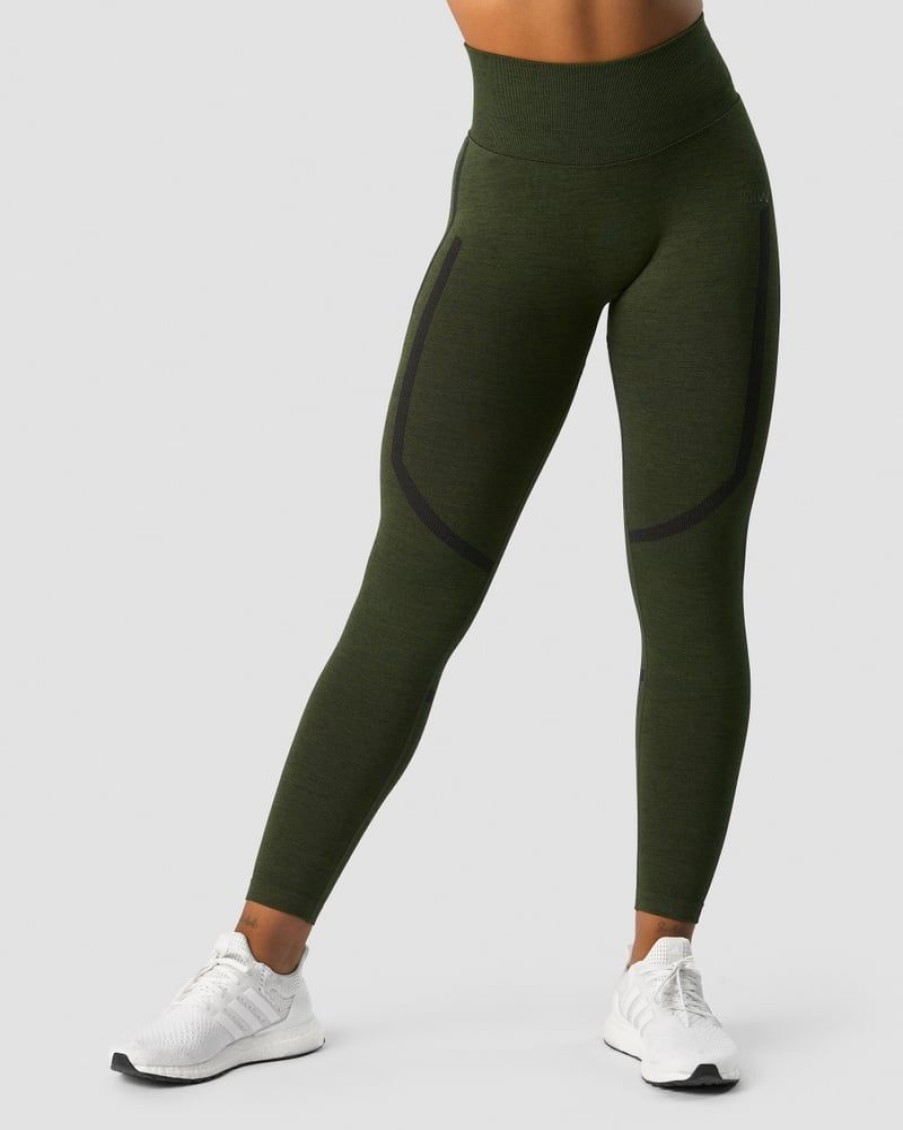 Dam ICIW Tights & Leggings | Rush Seamless Tights Dark Green