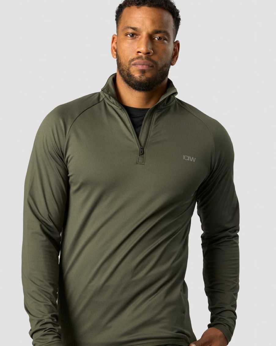 Herr ICIW Langarmat | Ultimate Training 1/4 Zip Green