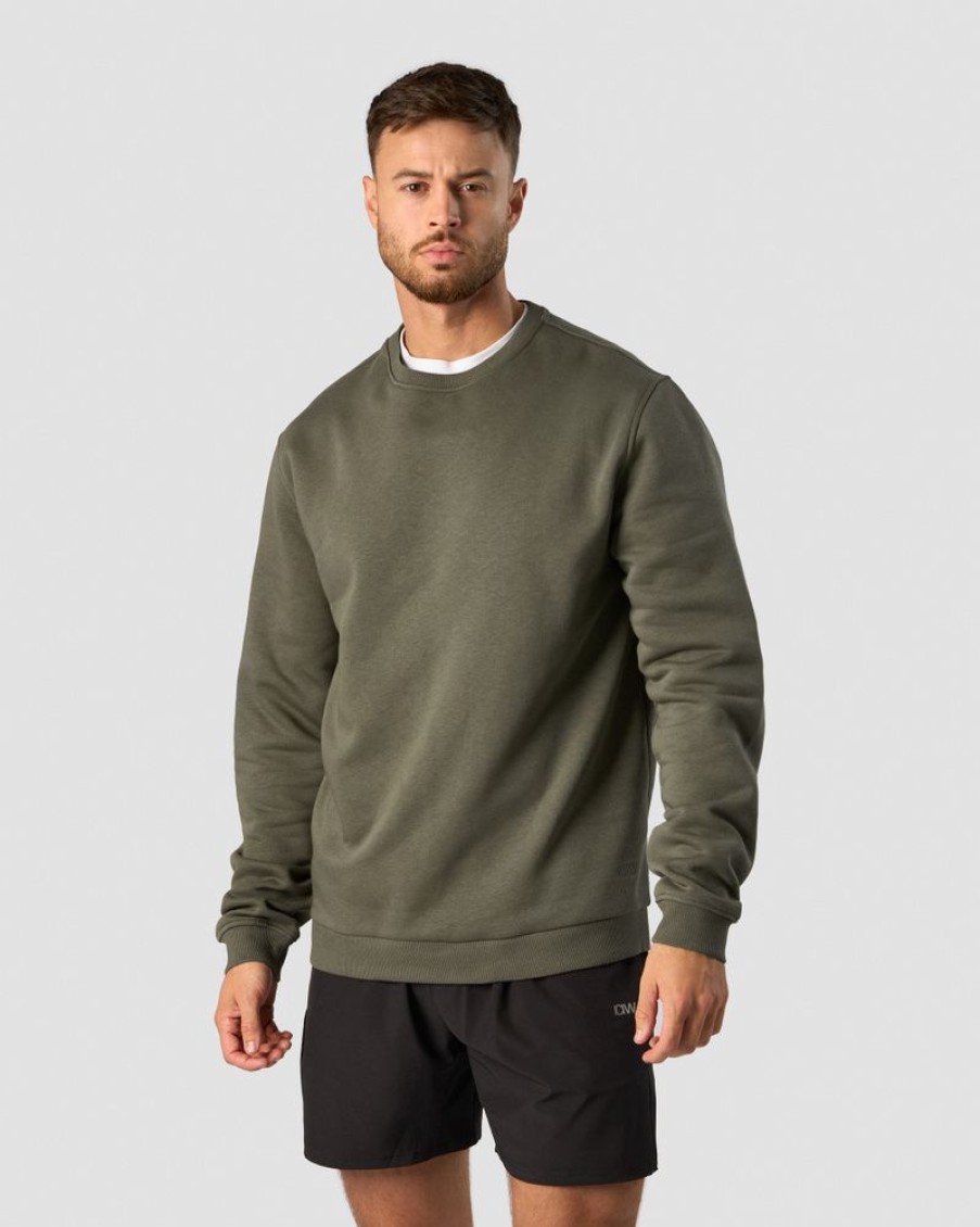 Herr ICIW Langarmat | Everyday Crewneck Men Khaki Green