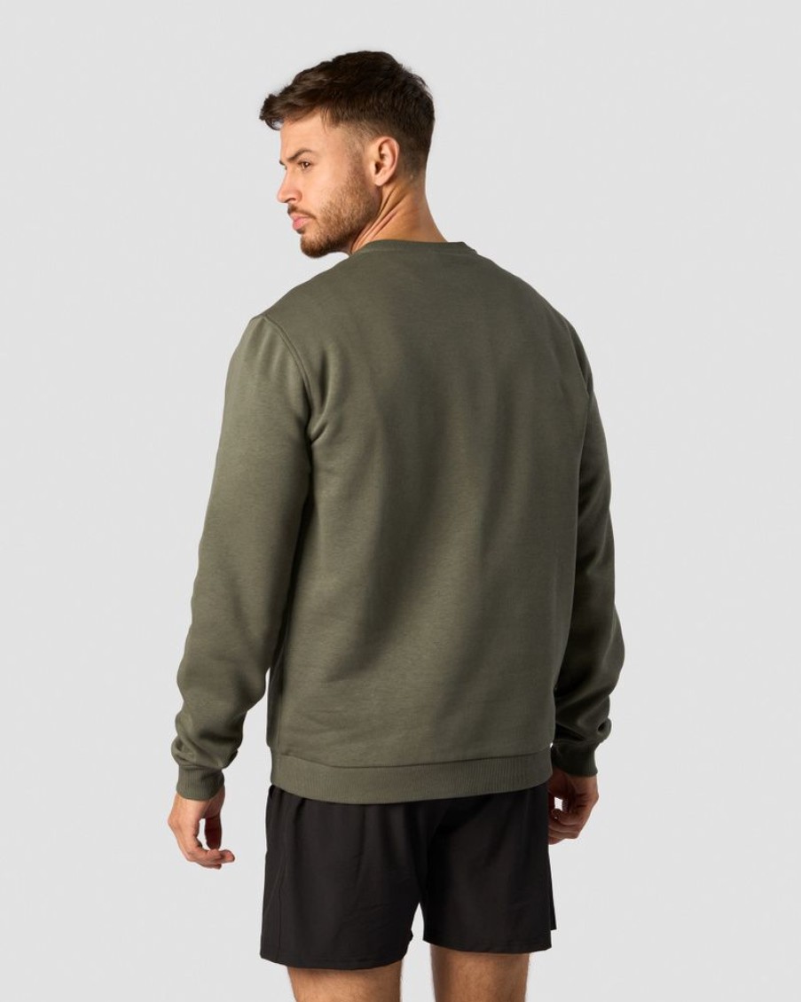 Herr ICIW Langarmat | Everyday Crewneck Men Khaki Green