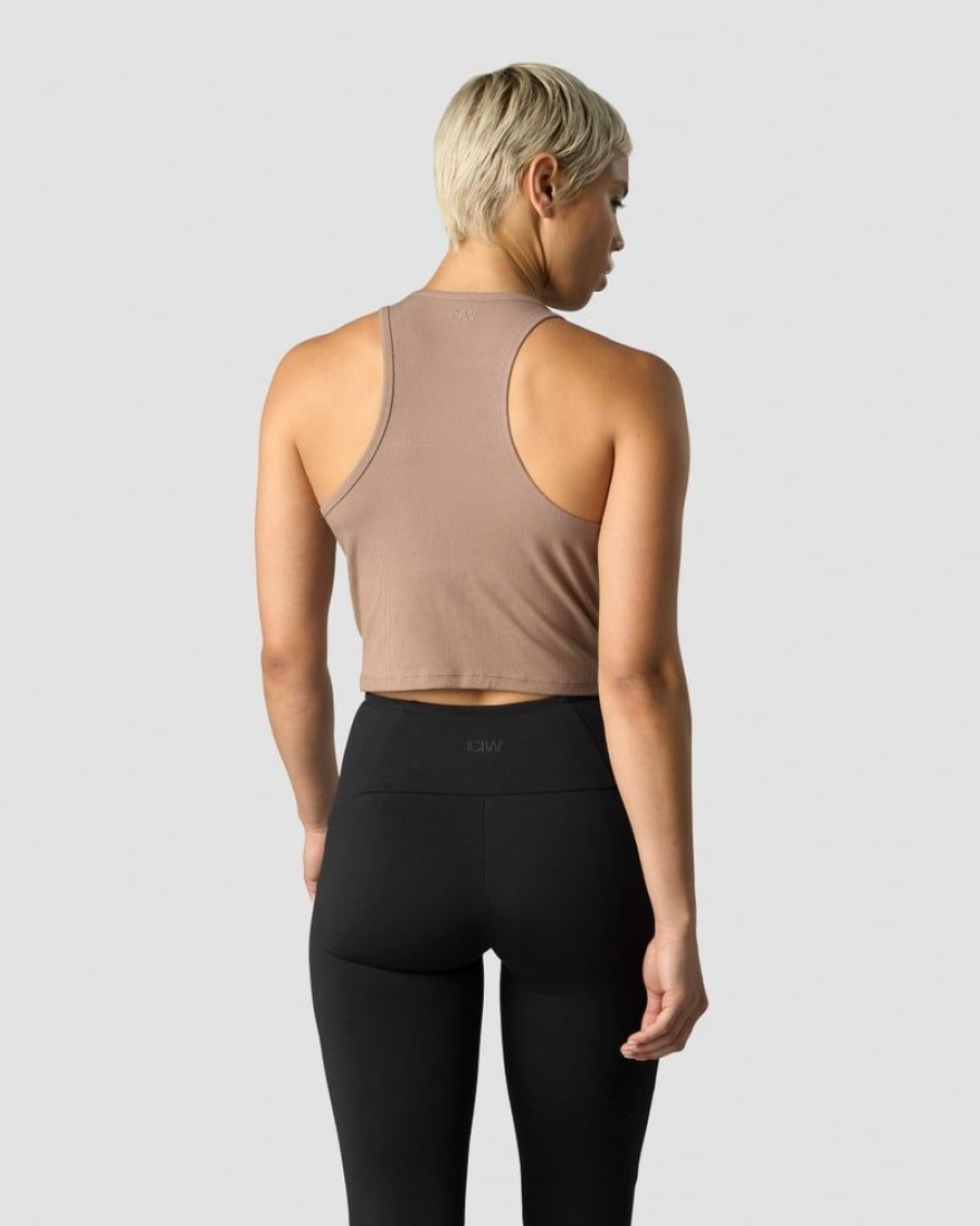 Dam ICIW Traningslinnen | Nimble Cropped Tank Top Autumn Brown