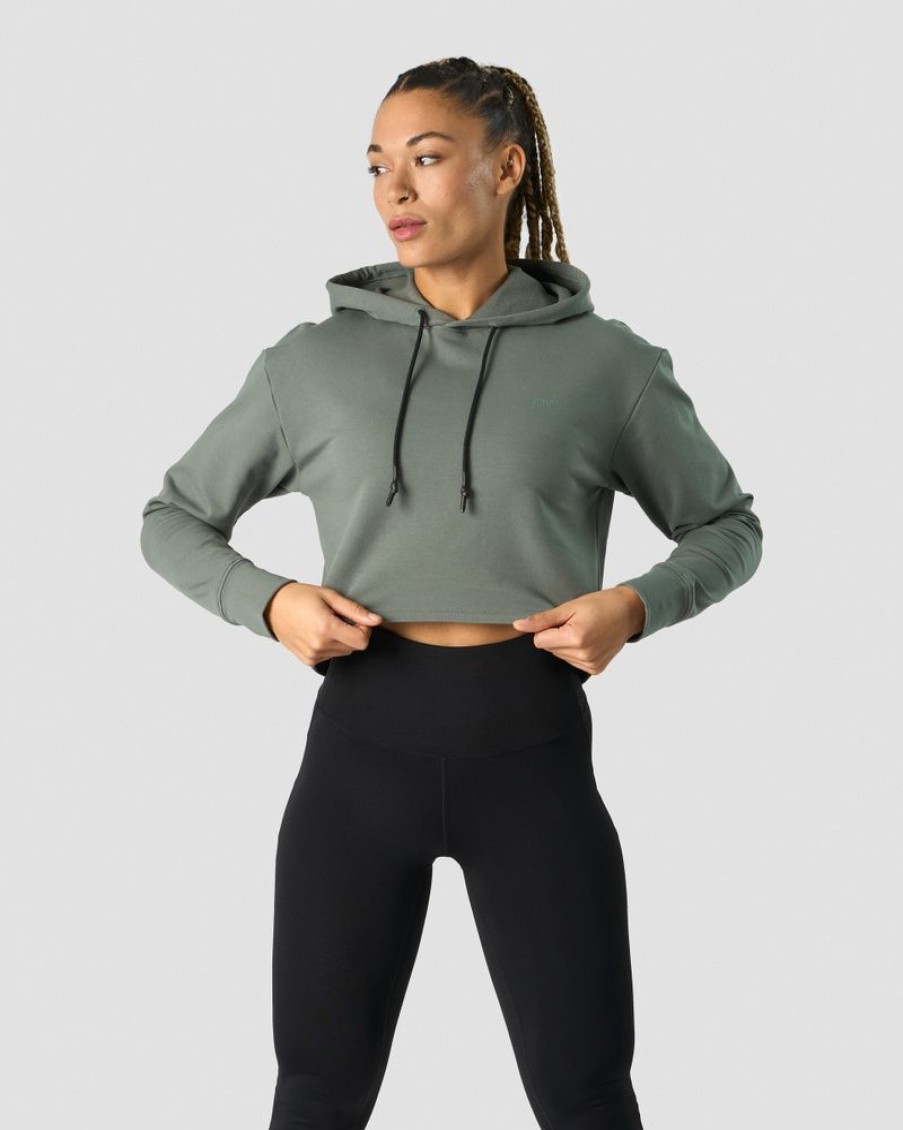 Dam ICIW Hoodie | Stride Cropped Hoodie Wmn Sea Green