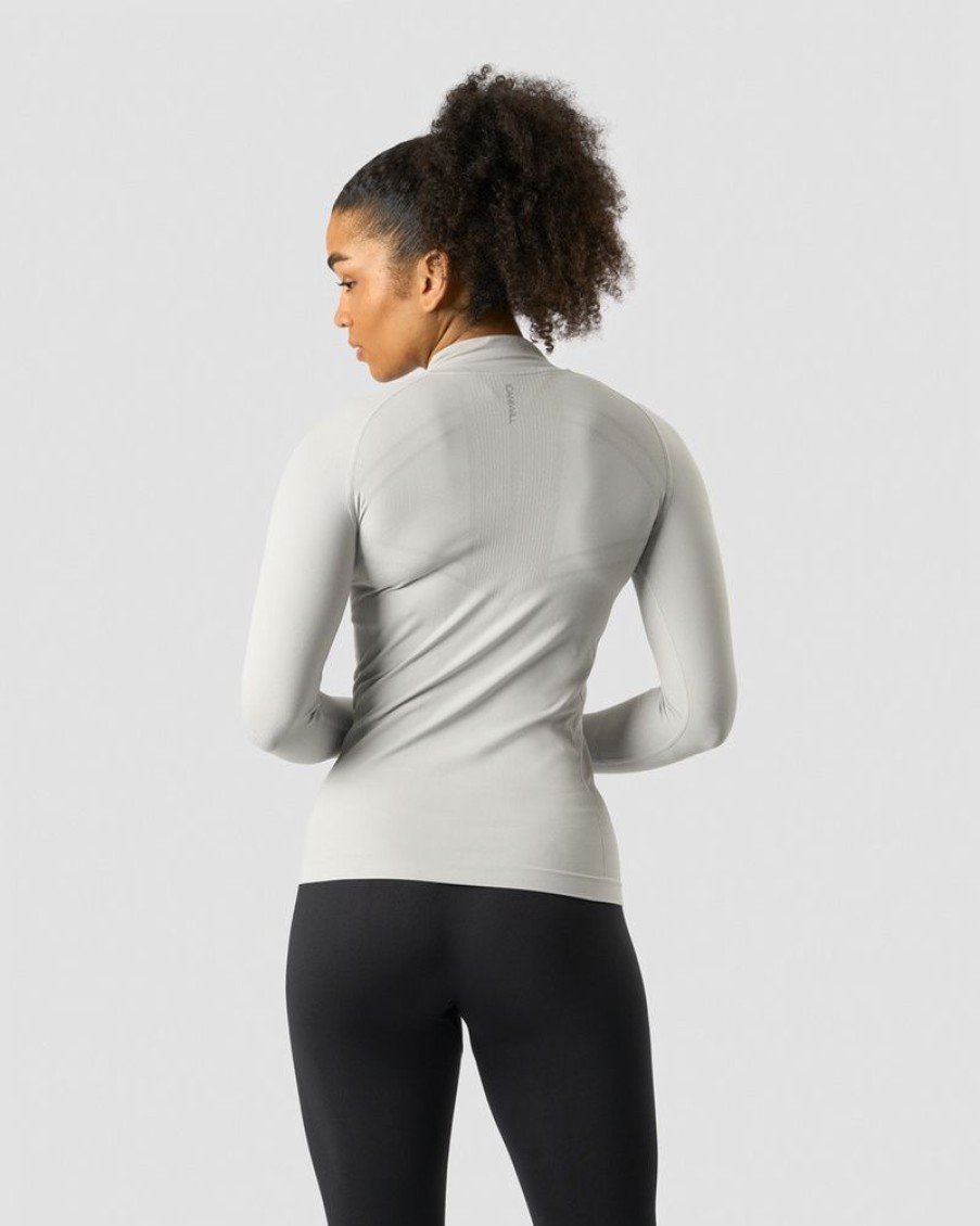 Dam ICIW Seamless | Everyday Seamless 1/4 Zip Wmn Light Grey