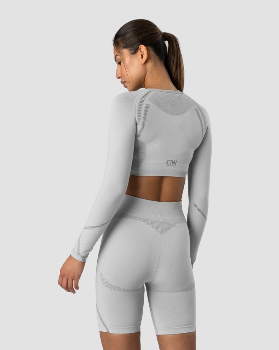 Dam ICIW Seamless | Blick Seamless Crop Top Light Grey