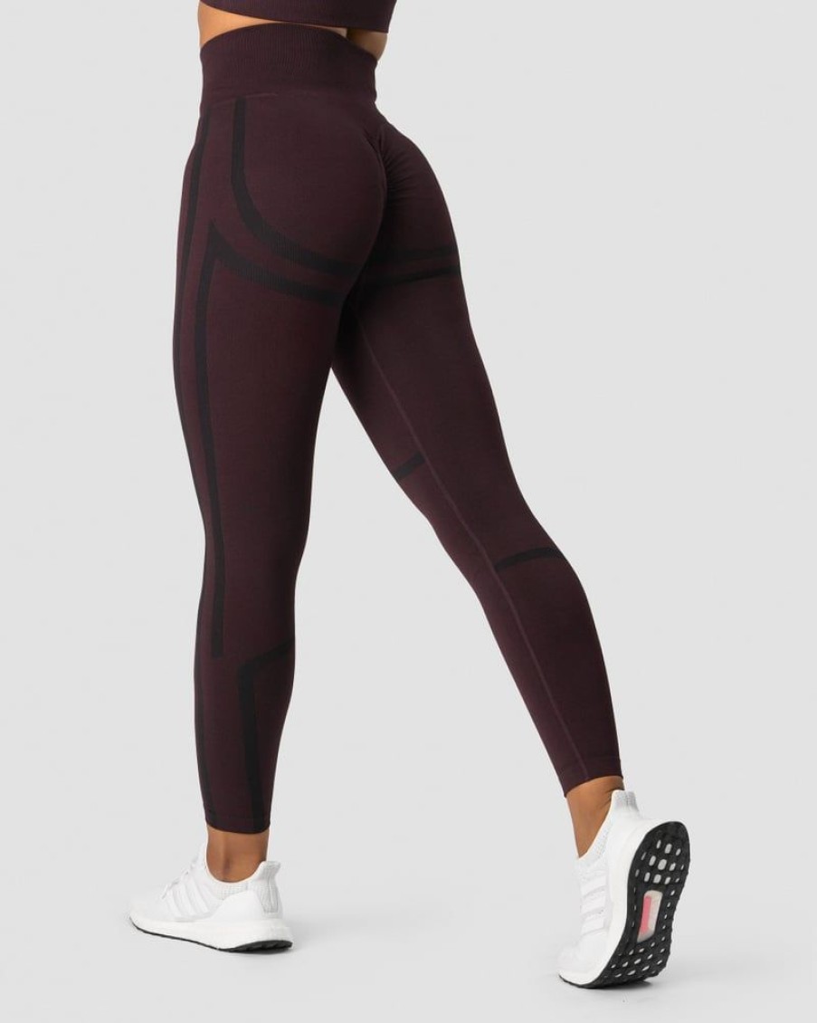 Dam ICIW Tights & Leggings | Rush Seamless Tights Burgundy